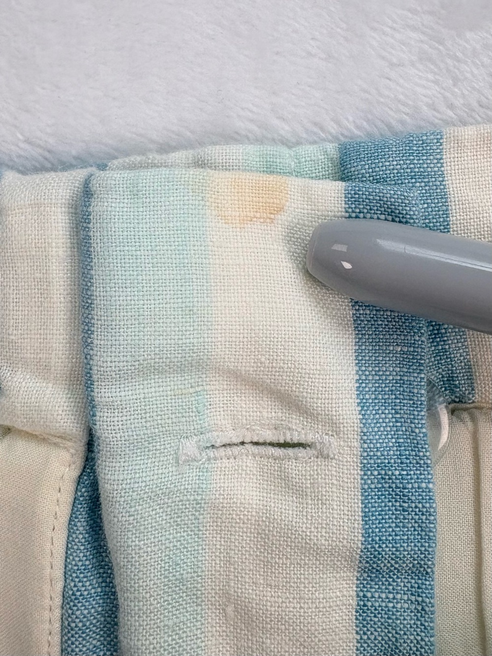 FAHERTY Cypress Catalina Stripe 100% Linen Paperbag Shorts Women’s Medium - Picture 7 of 9